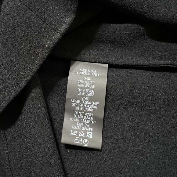 Theory Women’s Sarver Rosina Italian Crepe Cold-Shoulder Blouse Black Size M NWT - Picture 12 of 12